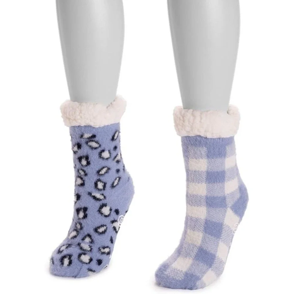 Muk Luks Women's Cabin Cozy Sock - L/XL(8-10) (2 Pairs)